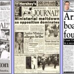 Front pages from 1987, 1999 and 2010.