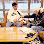 Marshall Islands swimmer Jaya Corder is interviewed during his time in Budapest, Poland for the World Aquatics Swimming Championships.