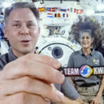 NASA Astronaut US Space Force Col. Nick Hague and Flight Commander Astronaut Sunita Williams talk to USAG-KA students in the Marshall Islands from a zero-gravity room in the International Space Station. Photo: Sherman Hogue.