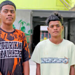 Crew members of the ill-fated 20-foot boat that sank off Arno Atoll December 30: Bobson Hermios, left, and Mokka Namto. Photo: Hilary Hosia.