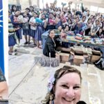 Outgoing IOM Head of Office Angela Saunders takes a selfie with Seventh Day Adventist students with their donation of reusable menstrual packs. IOM’s Cookhouse Confidential project provided these personal hygiene packs to students in sixth to 12th grades in every school in the RMI.