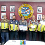 Majuro Atoll Local Government and Marshall Islands Ports Authority officials at the launch of new maritime safety rules and boat registration. Photo: Belle Jorbelle