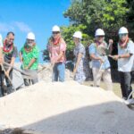 US and RMI government leaders and landowners broke ground for a new Majuro Water and Sewer Company warehouse at the airport reservoir — the launch of a nearly $15 million project focused on fixing the long-damaged sewage outfall system in downtown Majuro. Photo: Hilary Hosia.