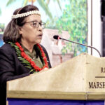 President Hilda Heine speaks to the opening of Nitijela on Monday January 6, 2025. Photo: Hilary Hosia.