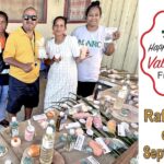 Operating Tobolar’s Valentine’s Day booth last Friday were, from left: Regina M. Alberttar, Marlyn Paul, Thomson Dooley, Neitaak Kenny, and Maureen M. Tani. Photo: Giff Johnson.