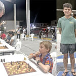Chess grandmaster Nigel Short played 20 players at chess simultaneously last week at CMI, including with Ryan Marshall Paige, the youngest in the competition. Short posed with the last two men standing at the end of the competition, CMI Instructor Oscar Ragus and Seventh Day Adventist Teacher Aidan Jung. Photos: Hilary Hosia.
