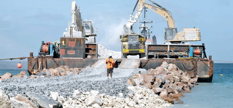 Ebeye’s big seawall moving