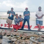 The hull of the Ministry of Health and Human Services’ sea ambulance washed up in the Jitoken area of Jaluit Atoll earlier this week.
