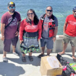 Marshall Islands Red Cross Society outreach team departing from the Ebeye Mobil center heading to Carlos Island. Photo: Hilary Hosia.