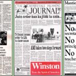 Front pages from 1982, 1991 and 2011.