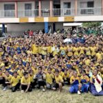 Delap Elementary students combined with Life Skills Academy students (at back in green shirts) to enjoy music and interaction with the Andrew Gurruwiwi Band from Australia. Australian Embassy Second Secretary Kallan Phillips is in the foreground at left. The band played at multiple schools as well as a big public performance at Delap Park. Photo: Australian Embassy Majuro.