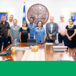 Greenpeace representatives joined President Hilda Heine and Cabinet members for discussions about the US nuclear test legacy prior to departure of the organization’s flagship vessel, Rainbow Warrior III, late last month. Photo: Chewy Lin.