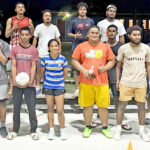 Members of the squad that will fly to Arkansas for the 2025 Outrigger Challenge Cup. Joining them are Zach London (front, second from left) and his sister Ariana, center, who are visiting RMI with their adopting parents.