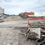 The MEC lot, which once housed the first power plant opened in 1982, is being cleared to make way for a new power plant building and new generators. Construction of the building is expected to get underway in the coming weeks. Photo: Giff Johnson.