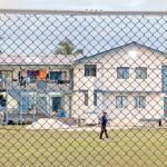 The College of the Marshall Islands Arrak Campus houses facilities formerly used for Covid quarantine purposes. They now house 34 fishermen, with 24/7 police presence. Photo: Giff Johnson.