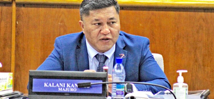 Foreign Minister Kalani Kaneko speaks during a Nitijela session earlier in 2025. Photo: Hilary Hosia. END windfall for RMI?
