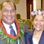 The late President Christopher J. Loeak with his wife, Lieom Anono Loeak, in this file photo from the opening of Nitijela in 2009.