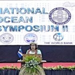 President Hilda Heine delivered the keynote address to the National Oceans Symposium August 5 at the International Conference Center. Photo: Giff Johnson.