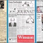 Front pages from 1982, 1991, and 2011.