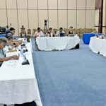 Less than a week after a fire destroyed the Nitijela, the Appropriations Committee was back in action wrapping up public hearings on the proposed FY2026 national budget Monday this week at the International Conference Center. Photo: Giff Johnson.