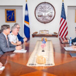 Deputy Secretary of State Christopher Landau and Admiral Samuel Paparo, as well as other US officials, met with President Hilda Heine, and Ministers Kalani Kaneko and David Paul. Photo: Chewy Lin.