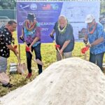 VIPs joined together to break ground for the new pig slaughterhouse facility that will be constructed in Laura. It is funded by the Taiwan government. Photo: Randon Jack.