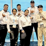 Lina Harry and Raelin T. Bing, third and fifth from left, respectively, are pictured with colleague trainees from around the Pacific at a training program in S. Korea.