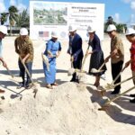 President Hilda Heine, fourth from left, joined with many US, Taiwan and Japan diplomatic partners as well as other VIPs to break ground for the new Nitijela building earlier in October.