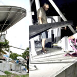 A lightning strike on one of the NTA satellite dishes caused significant damage to critical equipment and core network infrastructure. Photos: NTA.