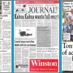 Front pages from 1982, 1991 and 2011.