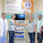 Ministry of Health and Human Services, Shuang-Ho Hospital and Taiwan Embassy officials joined together last week for the official opening of new laparoscopy surgical equipment at Majuro hospital. Photo: Rubon JR Jacklick.