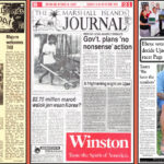 Front pages from 1982, 1991 and 2011.