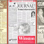 Front pages from 1983, 1992 and 2012.