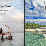 The cover of “7 Degrees North,” featuring photographs from the Marshall Islands, Micronesia and Palau by Floyd K. Takeuchi. Right, outrigger canoe on Imroj, Jaluit.