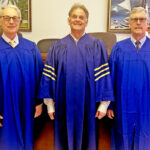 The Marshall Islands Supreme Court held a session in Majuro in late January. Justices, from left: Supreme Court Justice Richard Seeborg, Chief Justice Daniel Cadra, and Justice J. Michael Seabright. Photo: Hainrick Moore