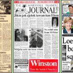 Front pages from 1983, 1992 and 2012.