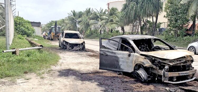 Vehicles catch fire by MEC