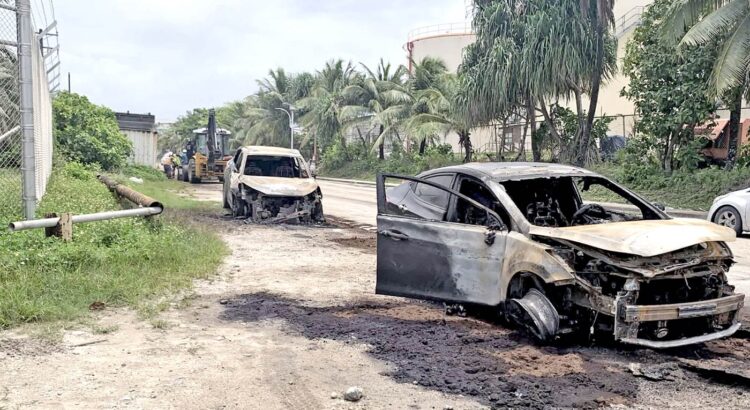 Vehicles catch fire by MEC